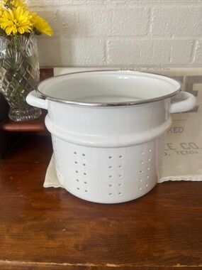 White Enamel Strainer/Colander Insert For Stock With Handles